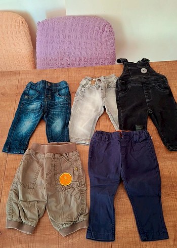 Erkek Çocuk Kahverengi Düğmeli Bol Kesim Kot Pantolon
