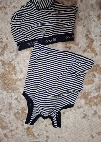 Çizgili Bebek Erkek Body Yüksek Yaka - Görsel 3