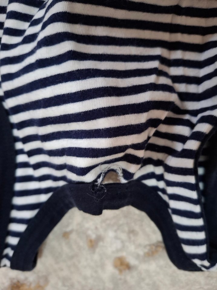 Çizgili Bebek Erkek Body Yüksek Yaka - Görsel 2