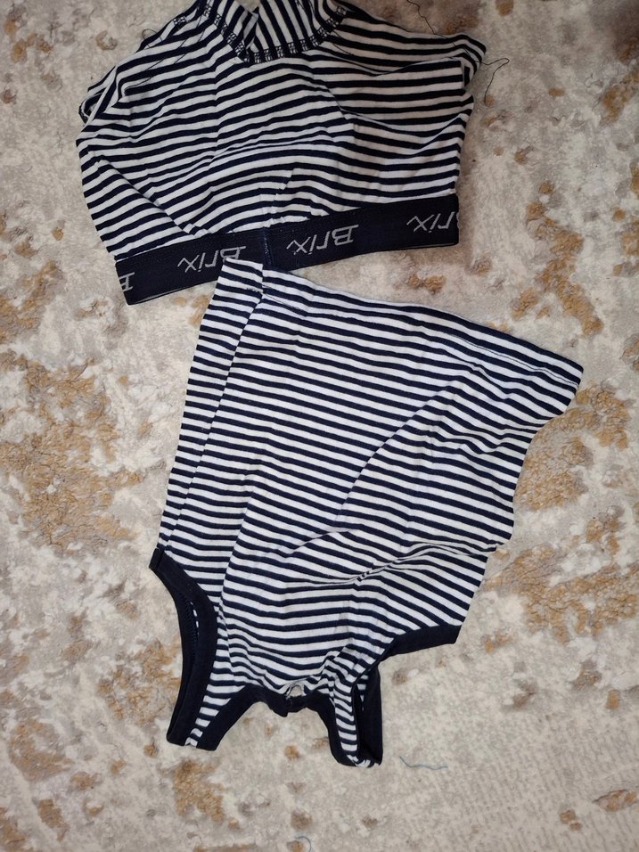 Çizgili Bebek Erkek Body Yüksek Yaka - Görsel 3