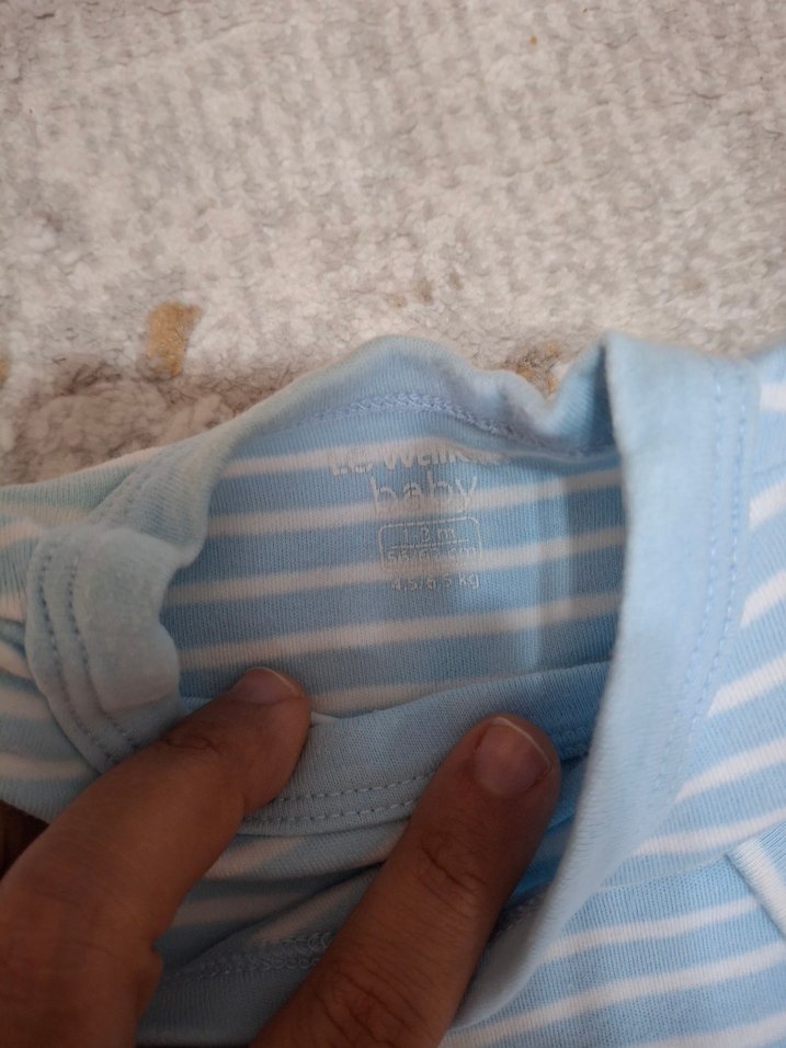 Mavi Pamuklu Uzun Kollu Bebek Body - Görsel 2