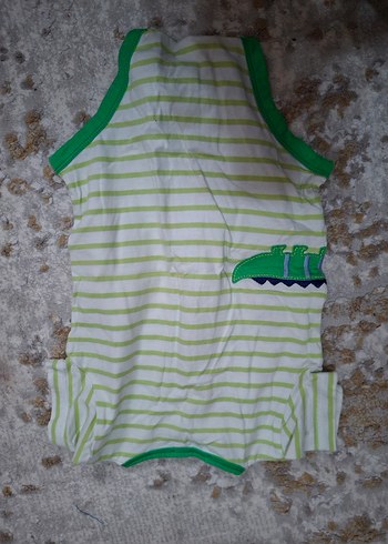 Düğmeli Yeşil Erkek Bebek Kısa Kollu Body - Görsel 3