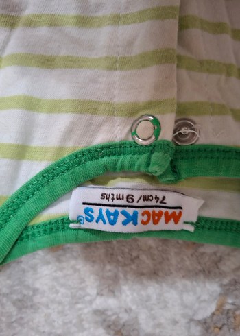 Düğmeli Yeşil Erkek Bebek Kısa Kollu Body - Görsel 2