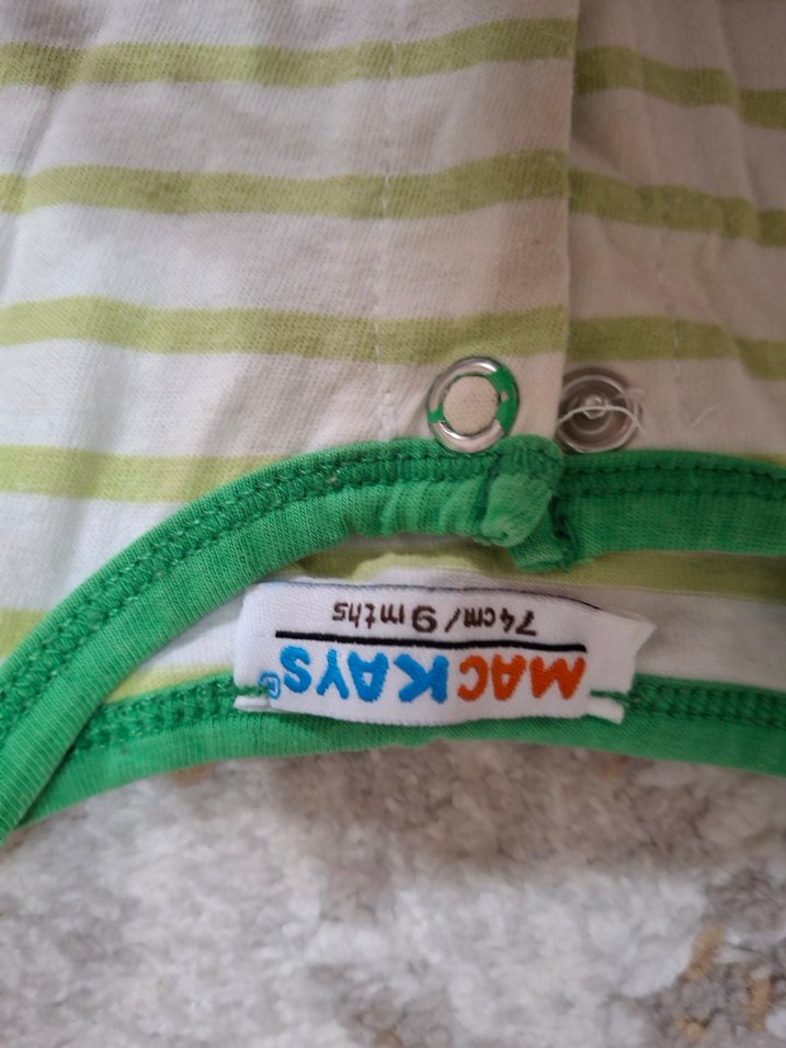 Düğmeli Yeşil Erkek Bebek Kısa Kollu Body - Görsel 2