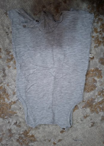 Gri Kaplumbağa Yaka Bebek Erkek Body - Görsel 3