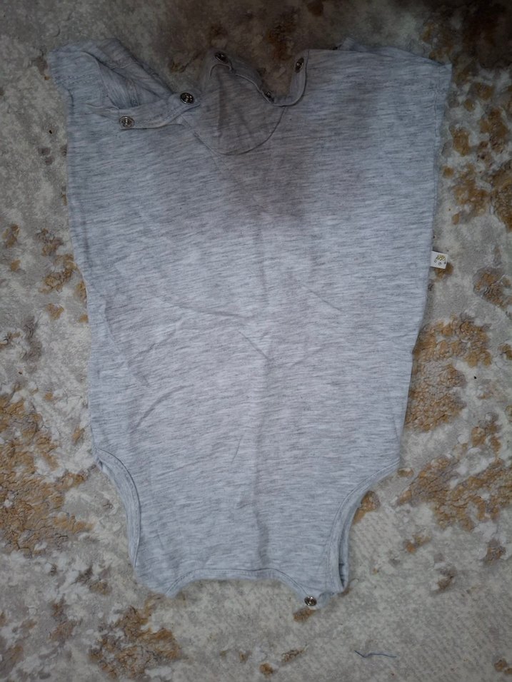 Gri Kaplumbağa Yaka Bebek Erkek Body - Görsel 3