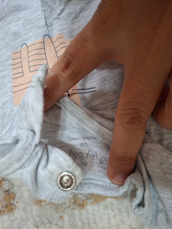 Gri Kaplumbağa Yaka Bebek Erkek Body - Görsel 2