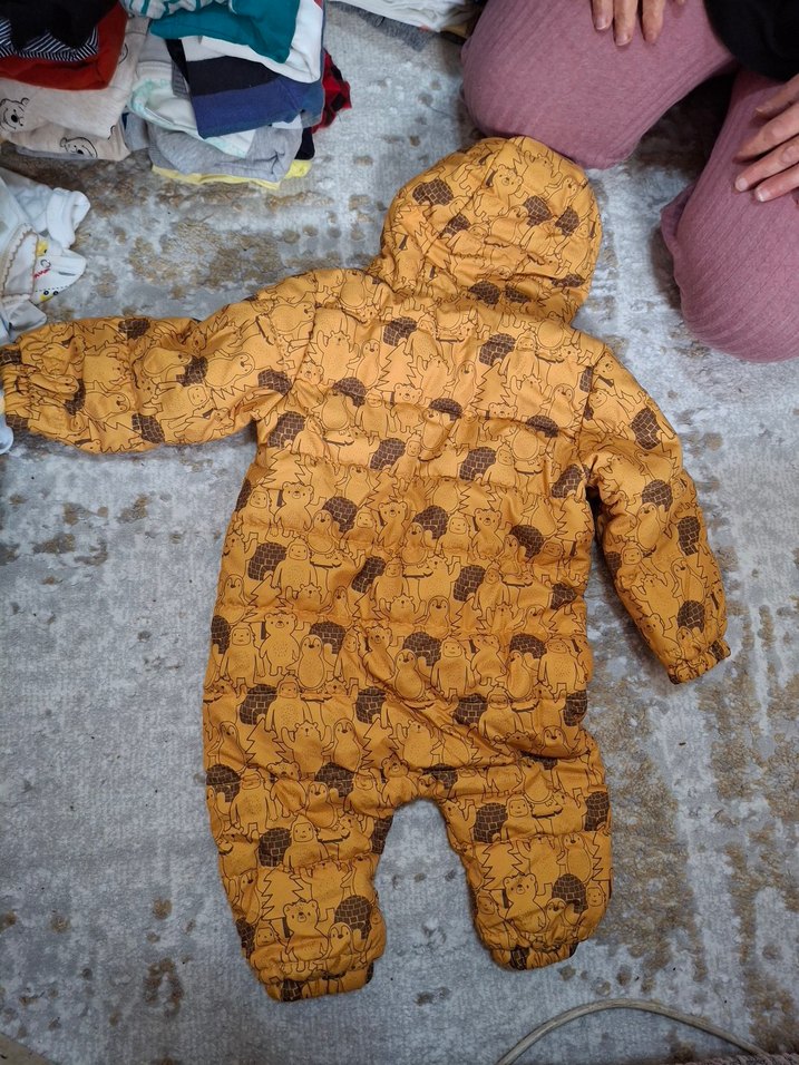 Kahverengi Desenli Erkek Bebek Tulum - Görsel 2