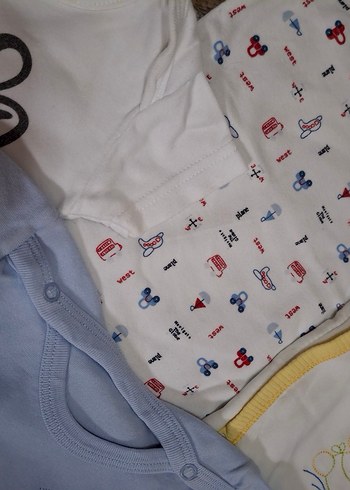 Mavi Pamuklu Bebek Erkek Çıtçıtlı Body - Görsel 3