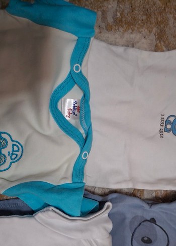 Mavi Pamuklu Bebek Erkek Çıtçıtlı Body - Görsel 2