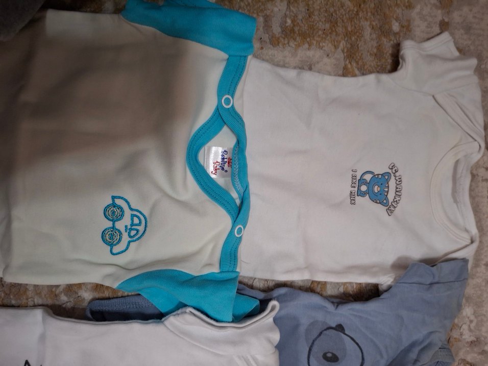 Mavi Pamuklu Bebek Erkek Çıtçıtlı Body - Görsel 2