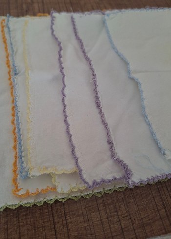 Nakışlı Beyaz bebek mendili - Görsel 3