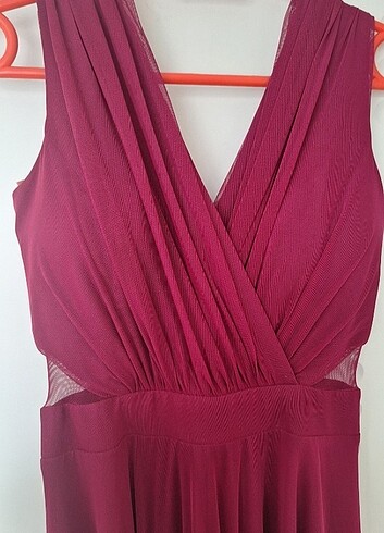 38 Beden bordo Renk Uzun Abiye elbise