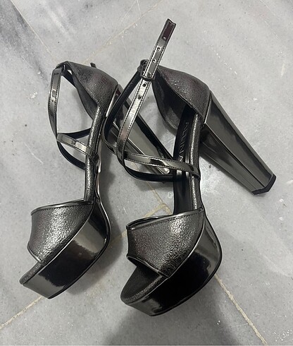 37 Beden gri Renk Platin Platform Topuk