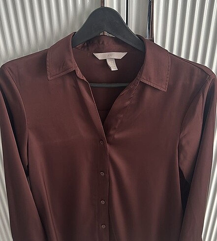 H&M H&M Kahve Saten Gömlek