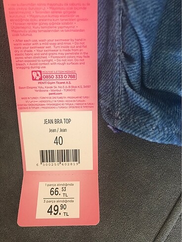 Penti Penti bikini üst sıfır etiketli