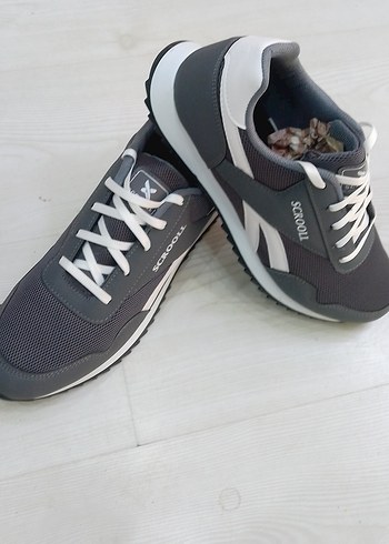 Gri Erkek Spor Ayakkabı Battal boy Velcro Detaylı - Görsel 3