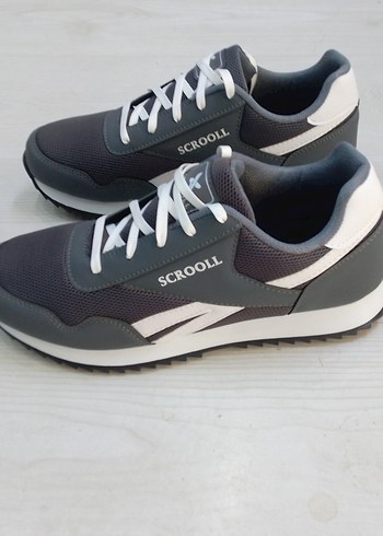 Gri Erkek Spor Ayakkabı Battal boy Velcro Detaylı - Görsel 6