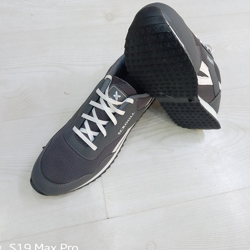 Gri Erkek Spor Ayakkabı Battal boy Velcro Detaylı - Görsel 4