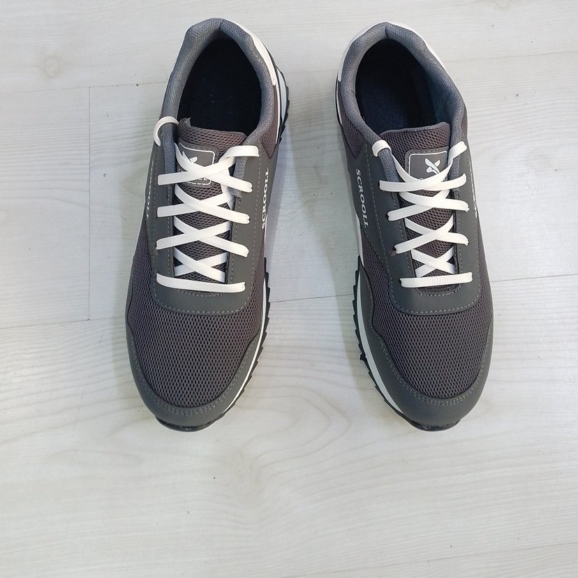 Gri Erkek Spor Ayakkabı Battal boy Velcro Detaylı - Görsel 5