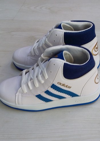 Beyaz Mavi Bağcıklı Spor Ayakkabı - Görsel 5