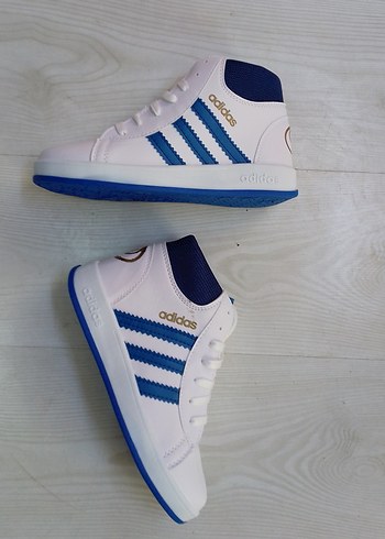 Beyaz Mavi Bağcıklı Spor Ayakkabı - Görsel 7