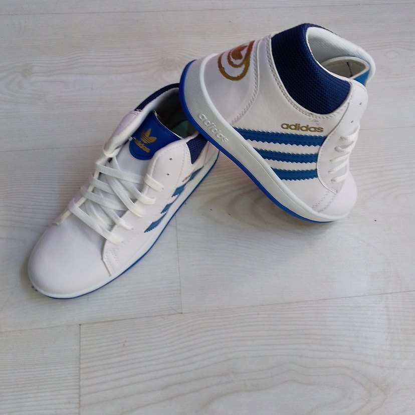 Beyaz Mavi Bağcıklı Spor Ayakkabı - Görsel 3