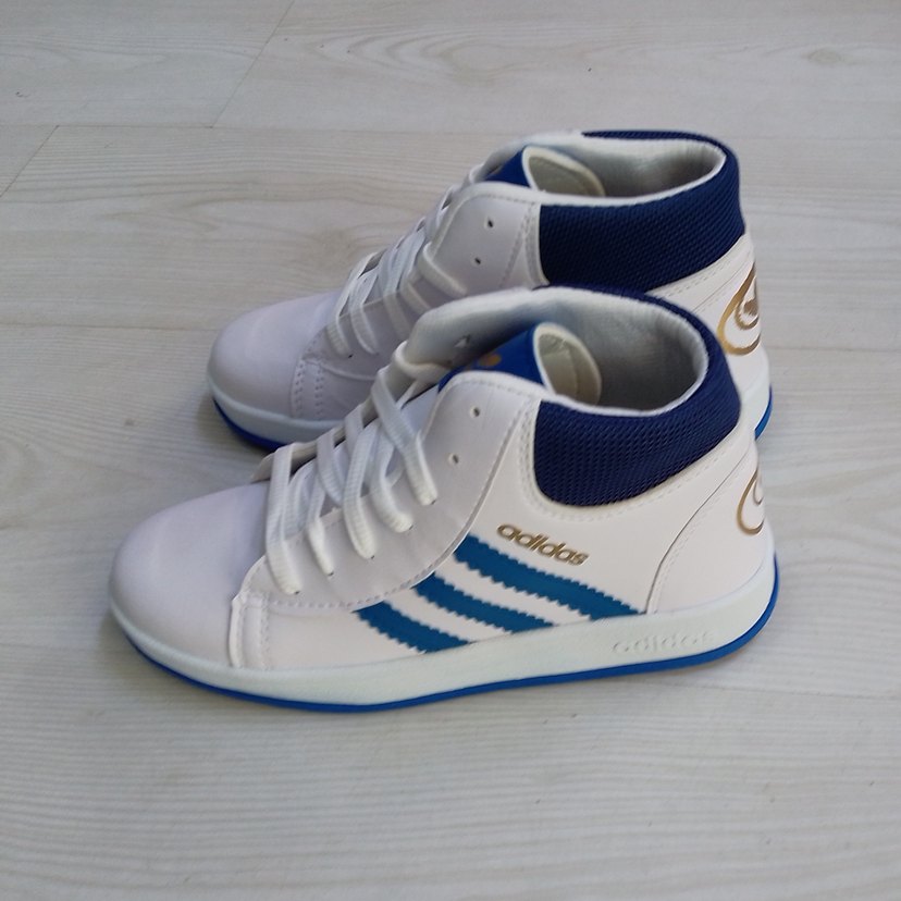 Beyaz Mavi Bağcıklı Spor Ayakkabı - Görsel 5