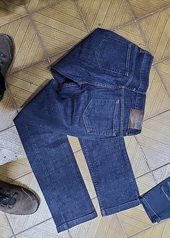 28 Beden lacivert Renk Kadın Lacivert Kemerli Regular Fit Kot Pantolon