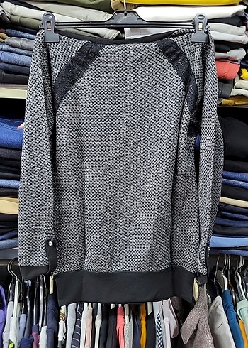 Gri Kısa Kollu Örgü Kadın Kazak - Görsel 4