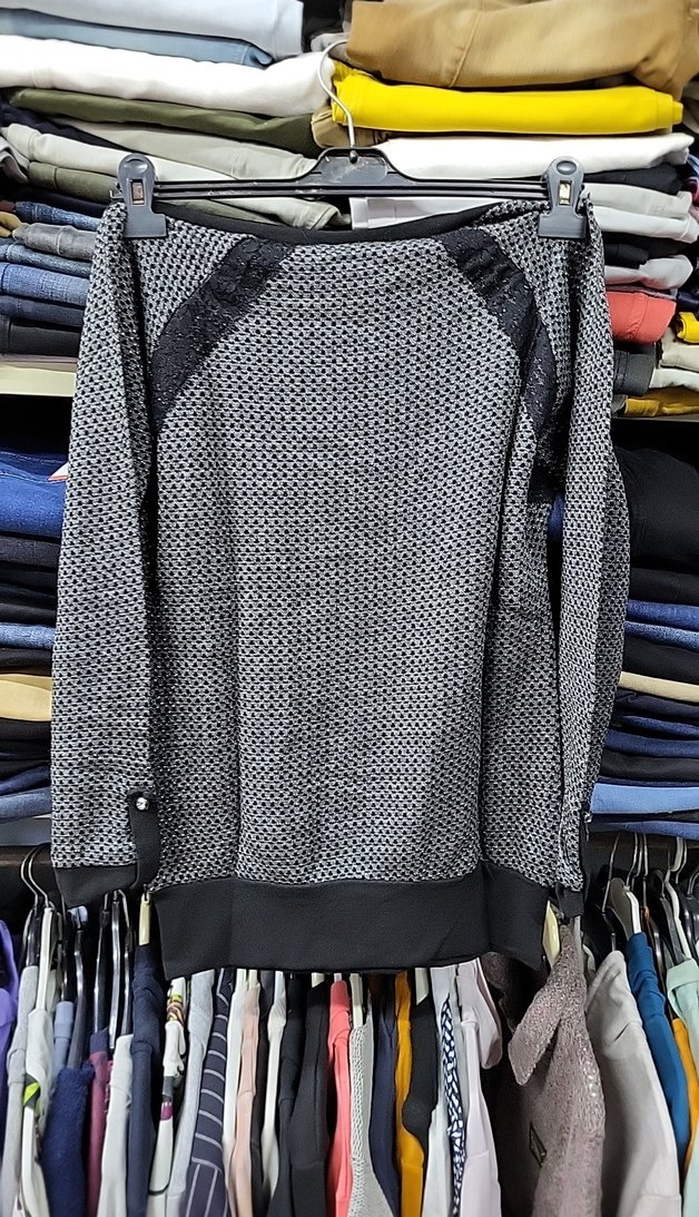 Gri Kısa Kollu Örgü Kadın Kazak - Görsel 4