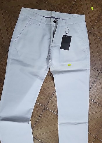 Erkek Beyaz Regular Fit Sokak Stili Pantolon - Görsel 3