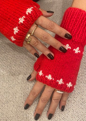 El örgüsü dikişsiz yarım parmak eldivenler - Görsel 4