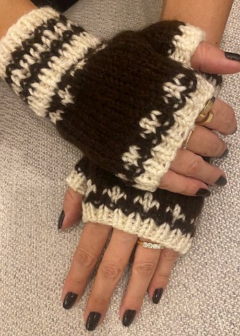 El örgüsü dikişsiz yarım parmak eldivenler - Görsel 5