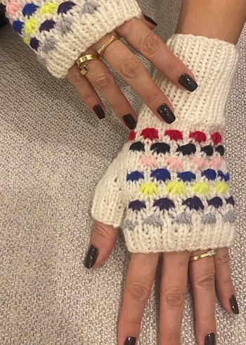 El örgüsü dikişsiz yarım parmak eldivenler - Görsel 7