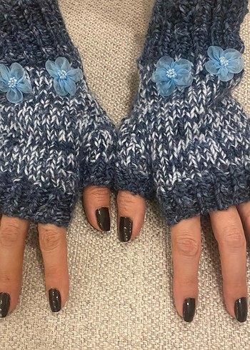 El örgüsü dikişsiz yarım parmak eldivenler - Görsel 8