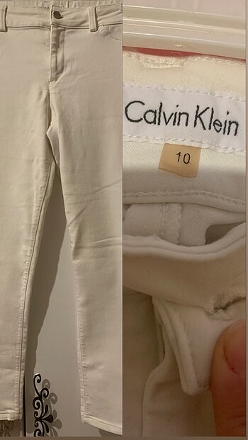 Calvin kleine marka beyaz likralı pantalon
