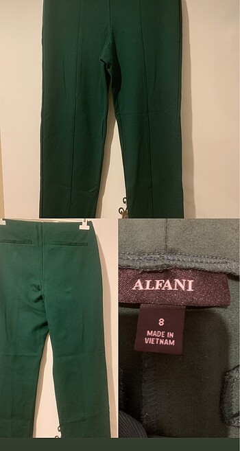 Alfani marka liktalı yeşil pantalon