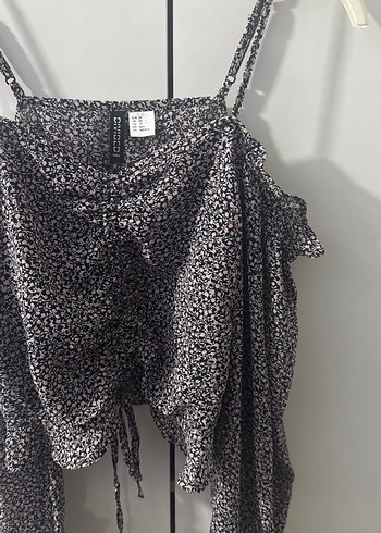 Gri Bağcıklı Salaş Mini Bluz - Görsel 3