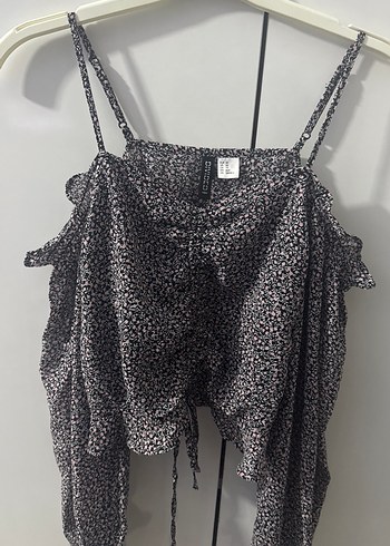 Gri Bağcıklı Salaş Mini Bluz - Görsel 4