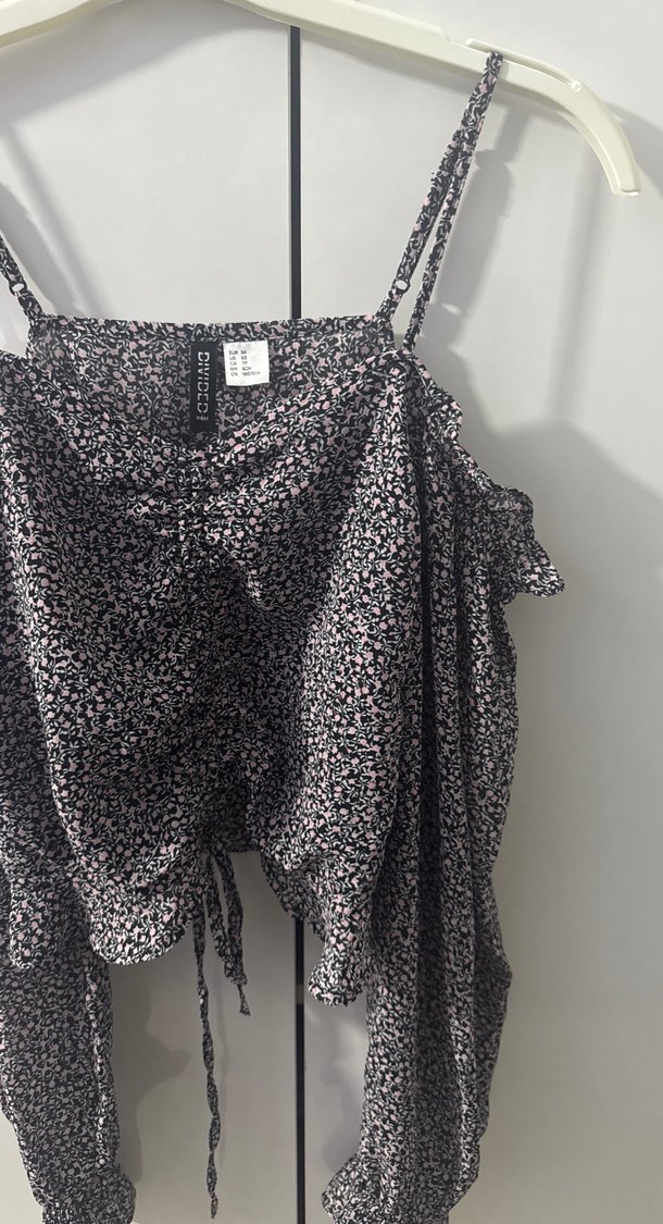 Gri Bağcıklı Salaş Mini Bluz - Görsel 3