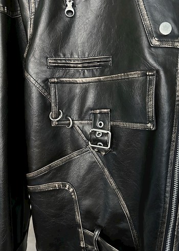Personsoul Deri Biker Ceket - Görsel 9