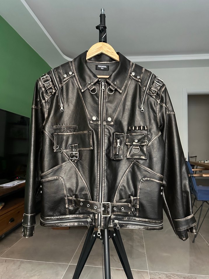 Personsoul Deri Biker Ceket - Görsel 4