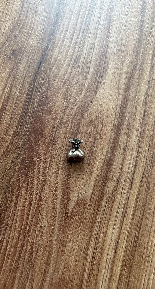 Bej Parlak Düğmeli Kadın Charm - Görsel 3