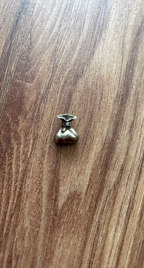 Bej Parlak Düğmeli Kadın Charm - Görsel 2