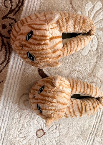 Kızlar için Kahverengi Leopar Desenli Sıcak Terlik - Görsel 3