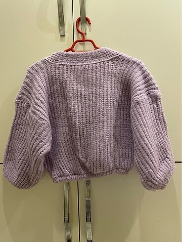 s Beden mor Renk lila crop kazak