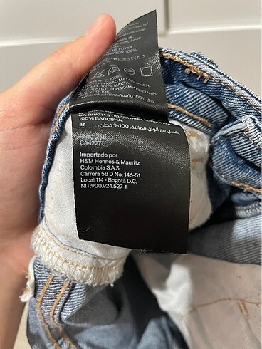 s Beden mavi Renk H&M katlama detaylı normal bel kot şort