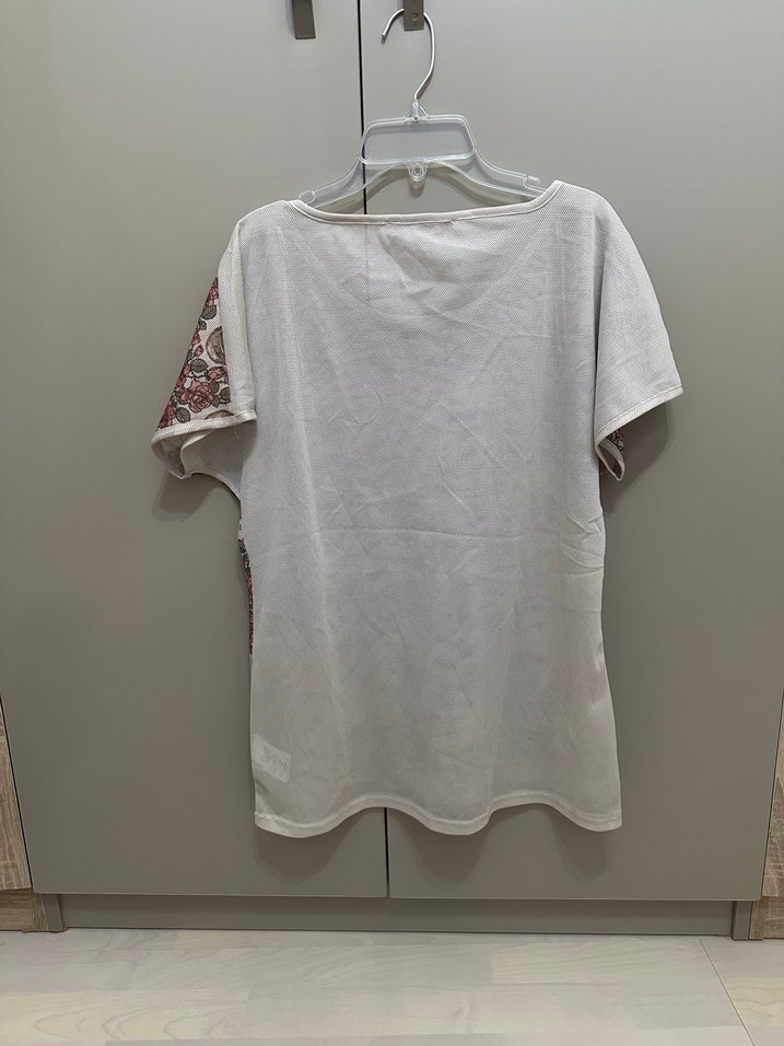 Olé kafatası & gül desenli file tişört S - Görsel 2