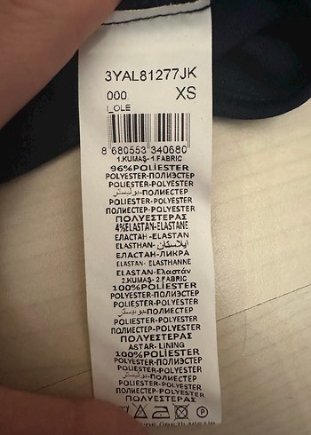 Ole XS Kuşlu Çiçekli Desen Beyaz-Lacivert Şifon Elbise - Görsel 5